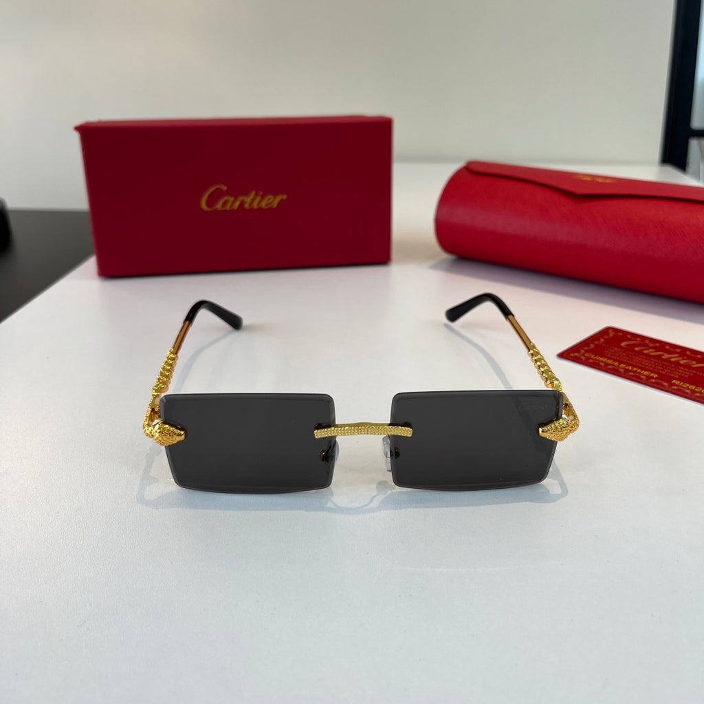 Cartier Lightweight Metal Rimless Silver Lens Sunglasses for Men & Wo - 399049 - detail image 2