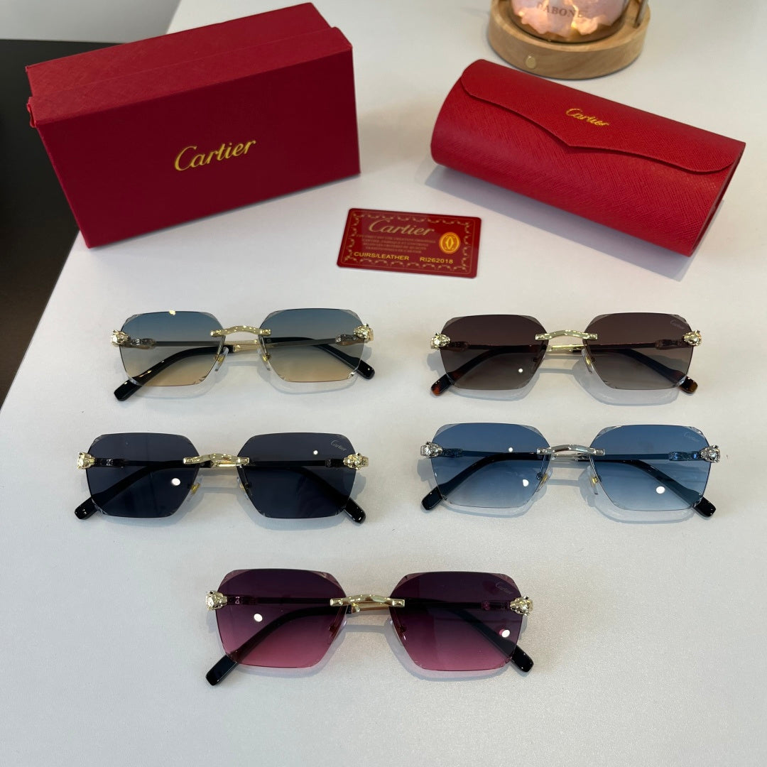 Cartier Lightweight Metal Rimless Silver Lens Sunglasses for Men & Wo - 358559 - detail image 11