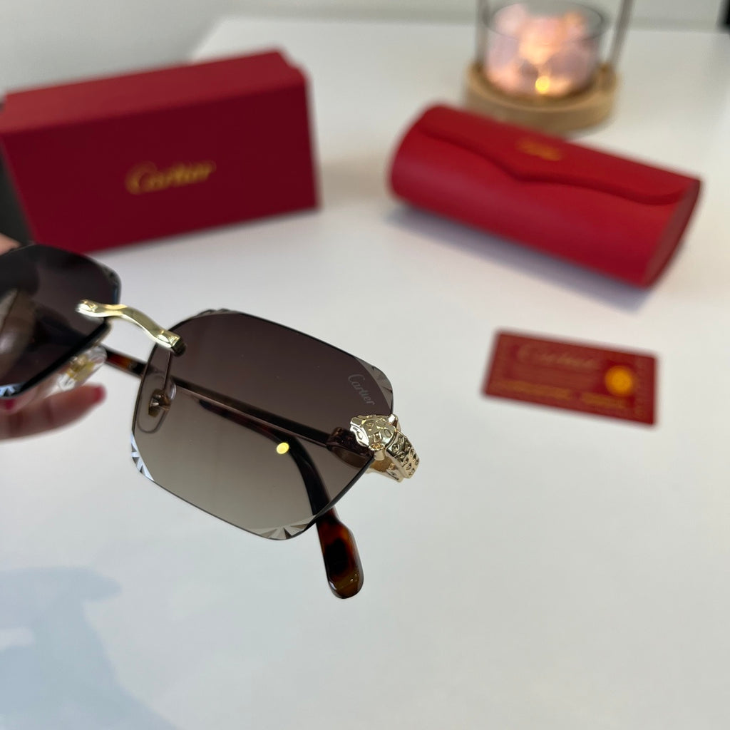 Cartier Lightweight Metal Rimless Silver Lens Sunglasses for Men & Wo - 399053 - detail image 6