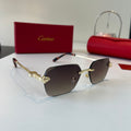 Cartier Lightweight Metal Rimless Silver Lens Sunglasses for Men & Wo - 358559