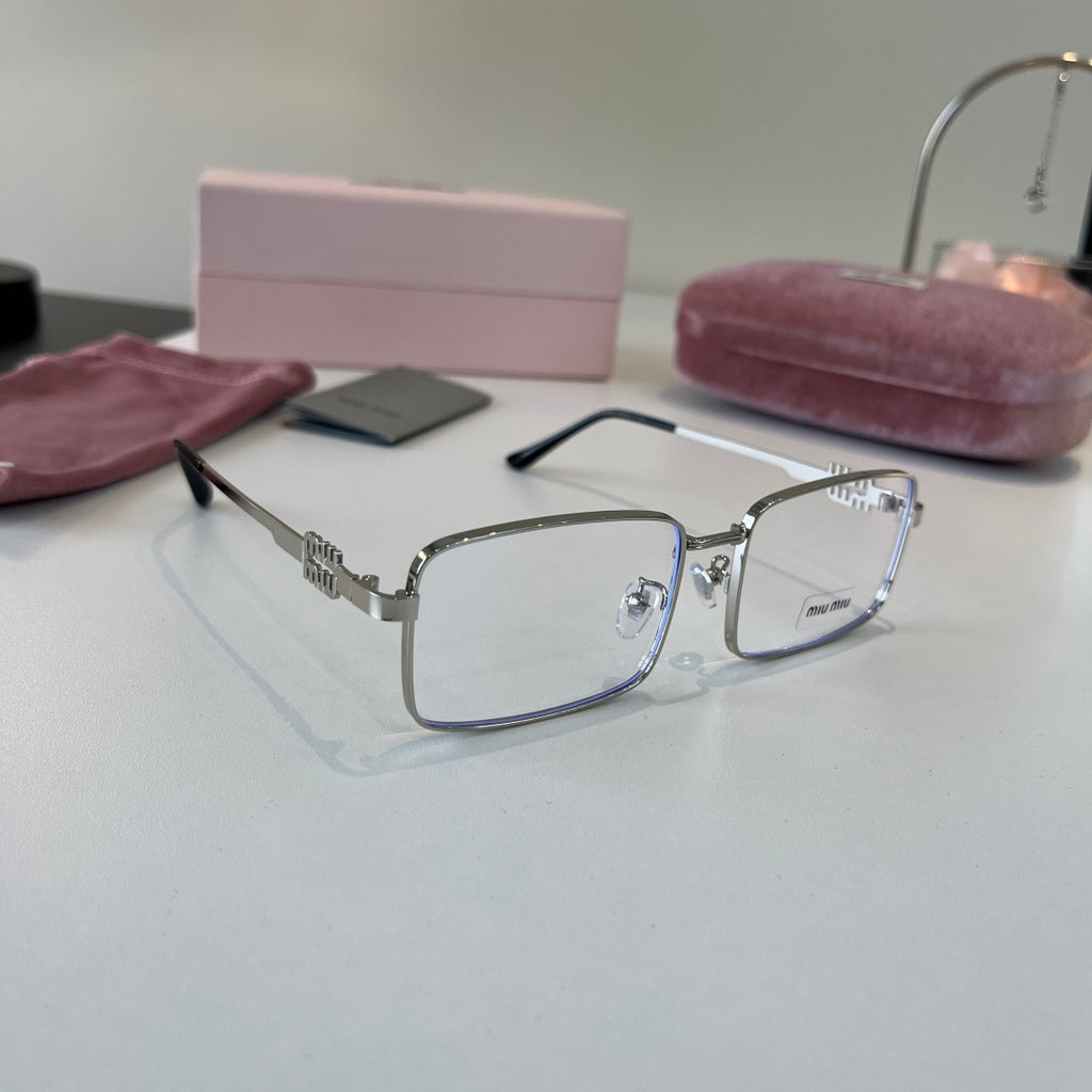 Miu Miu Metal Fashion Silver Lens Sunglasses for Men & Women - 399218
