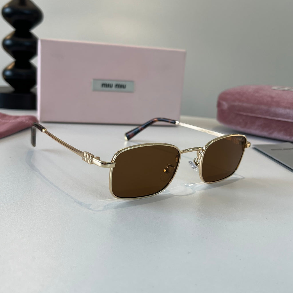 Miu Miu Metal Fashion Brown Lens Sunglasses for Men & Women - 449763