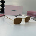 Miu Miu Metal Fashion Brown Lens Sunglasses for Men & Women - 449763