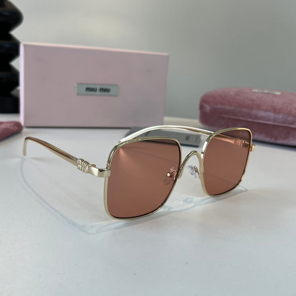 Miu Miu Metal Fashion Red Lens Sunglasses for Men & Women - 449767