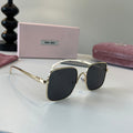 Miu Miu Metal Fashion Silver Lens Sunglasses for Men & Women - 358718