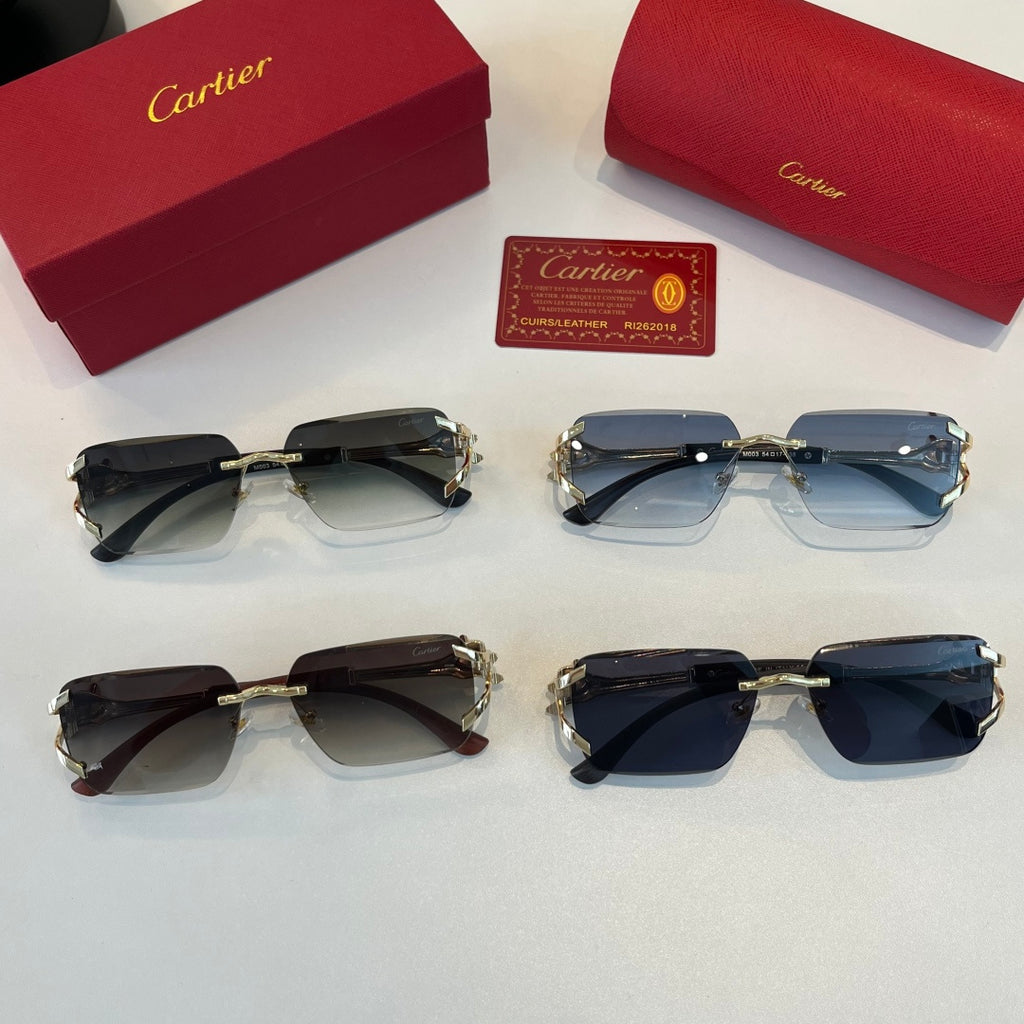 Cartier Lightweight Metal Rimless Red Lens Sunglasses for Men & Women - 449541 - detail image 11