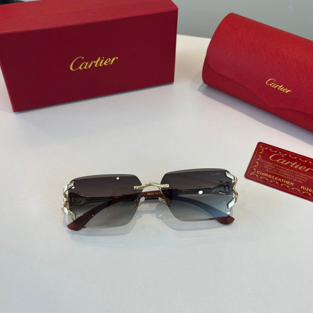 Cartier Lightweight Metal Rimless Silver Lens Sunglasses for Men & Wo - 415904 - detail image 5