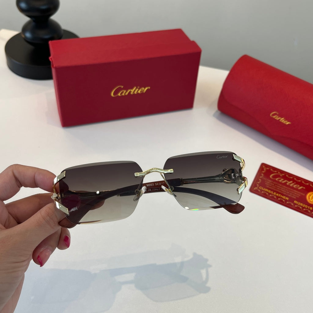 Cartier Lightweight Metal Rimless Silver Lens Sunglasses for Men & Wo - 415904 - detail image 6