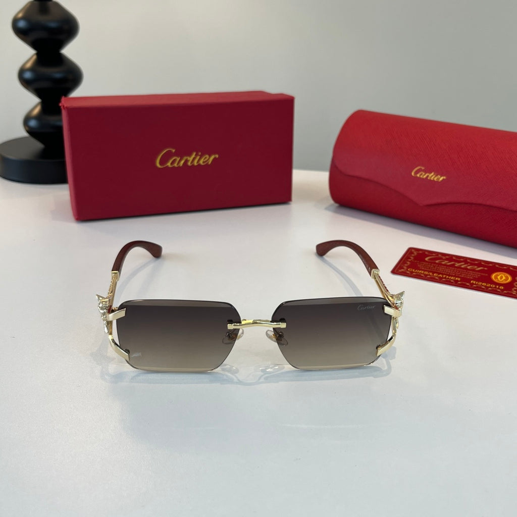 Cartier Lightweight Metal Rimless Silver Lens Sunglasses for Men & Wo - 415904 - detail image 2