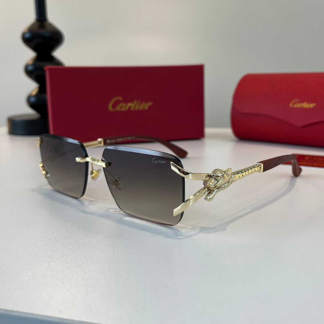 Cartier Lightweight Metal Rimless Silver Lens Sunglasses for Men & Wo - 449540 - detail image 3