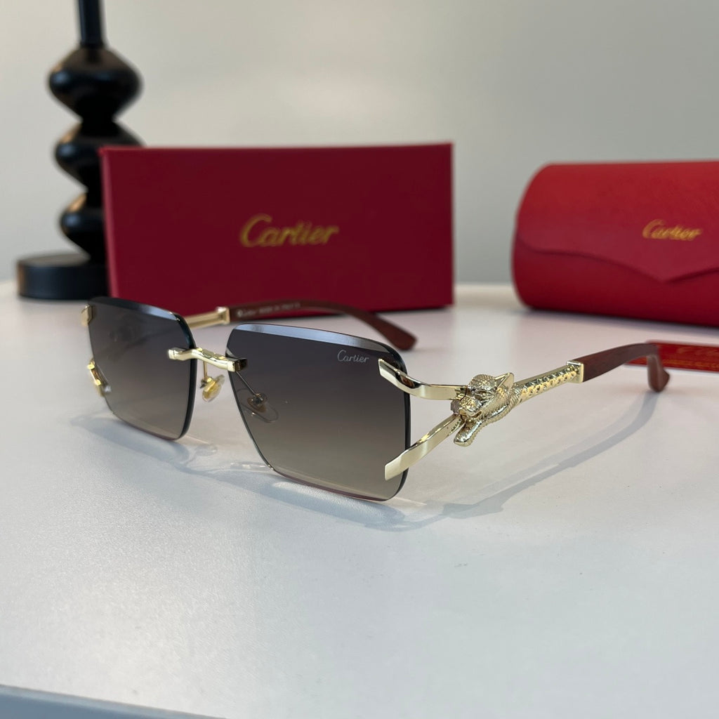 Cartier Lightweight Metal Rimless Silver Lens Sunglasses for Men & Wo - 415904 - detail image 3