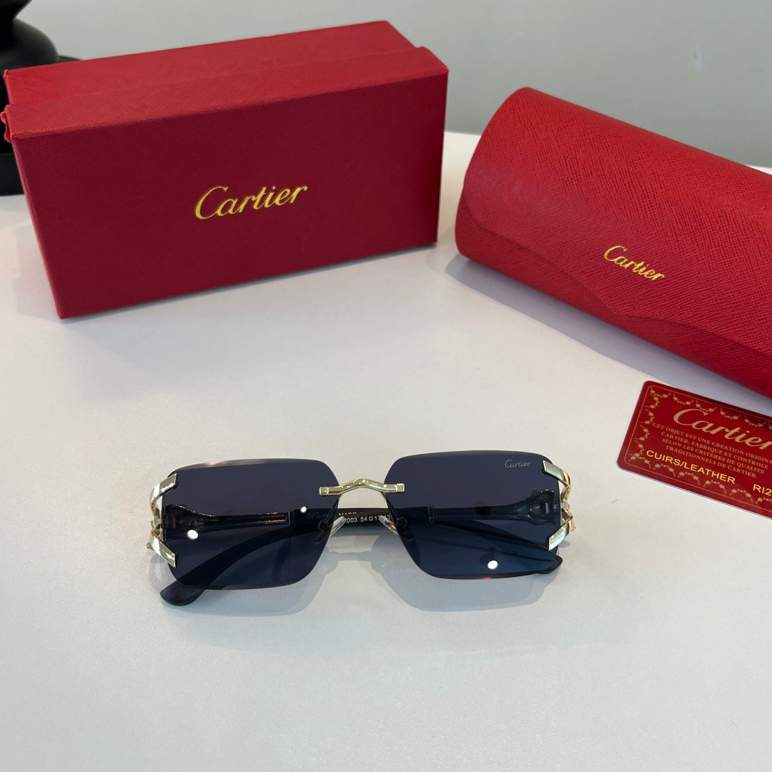 Cartier Lightweight Metal Rimless Red Lens Sunglasses for Men & Women - detail image 5