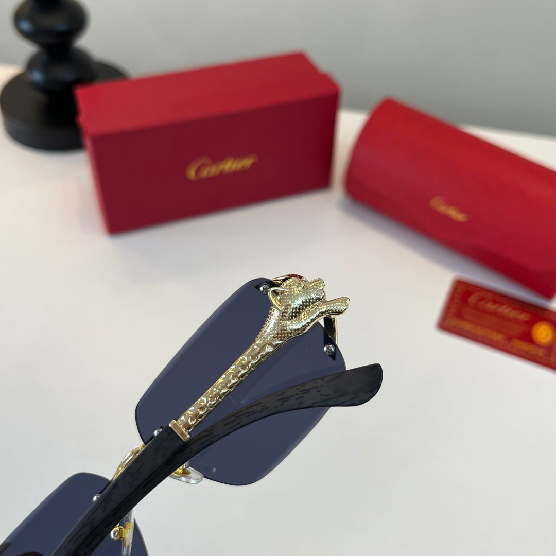 Cartier Lightweight Metal Rimless Red Lens Sunglasses for Men & Women - 415905 - detail image 7