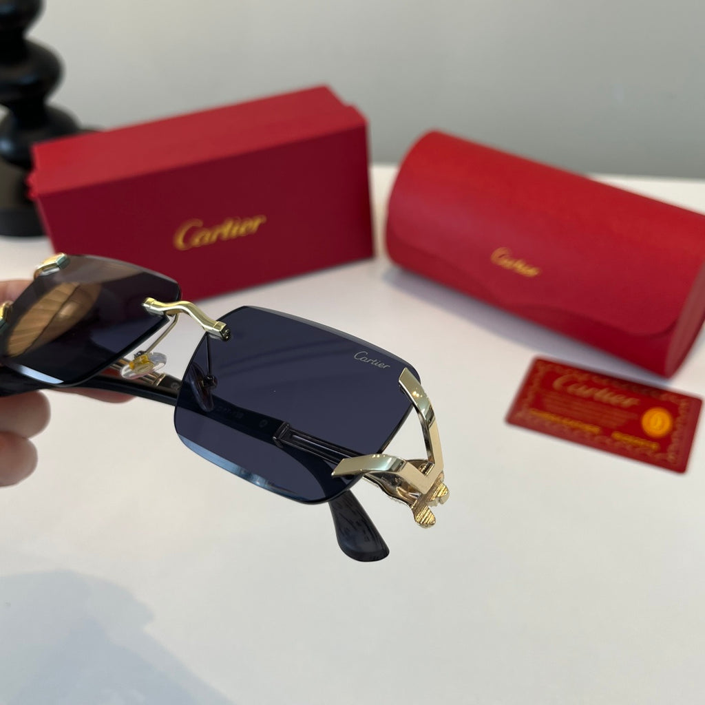 Cartier Lightweight Metal Rimless Red Lens Sunglasses for Men & Women - 415905 - detail image 6