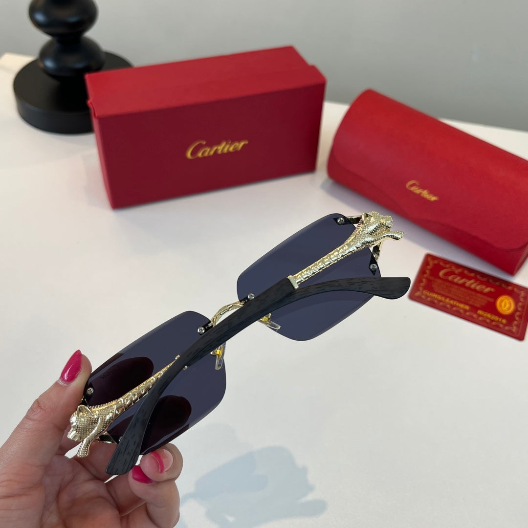 Cartier Lightweight Metal Rimless Red Lens Sunglasses for Men & Women - 449541 - detail image 8
