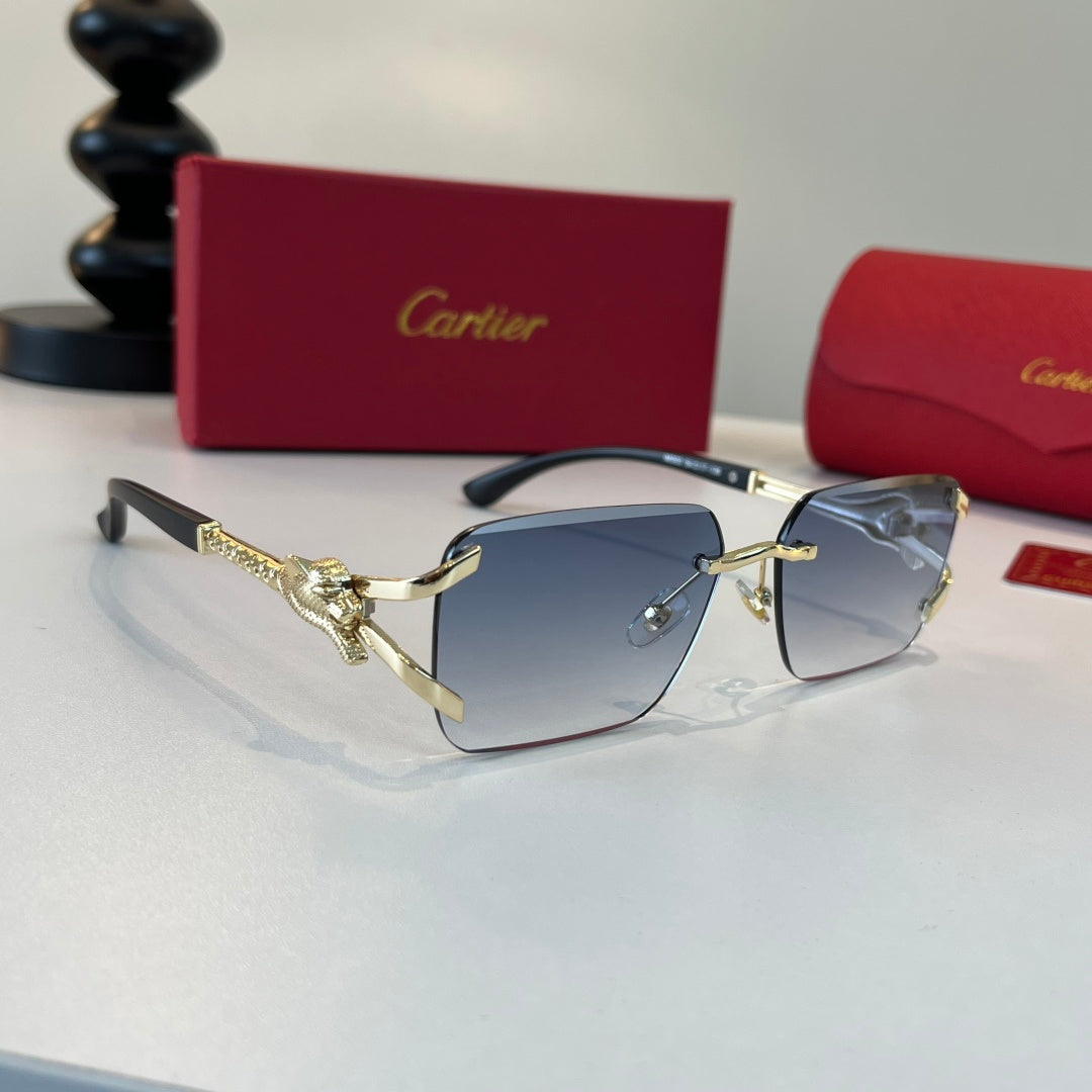 Cartier Lightweight Metal Rimless Silver Lens Sunglasses for Men & Wo - 415906