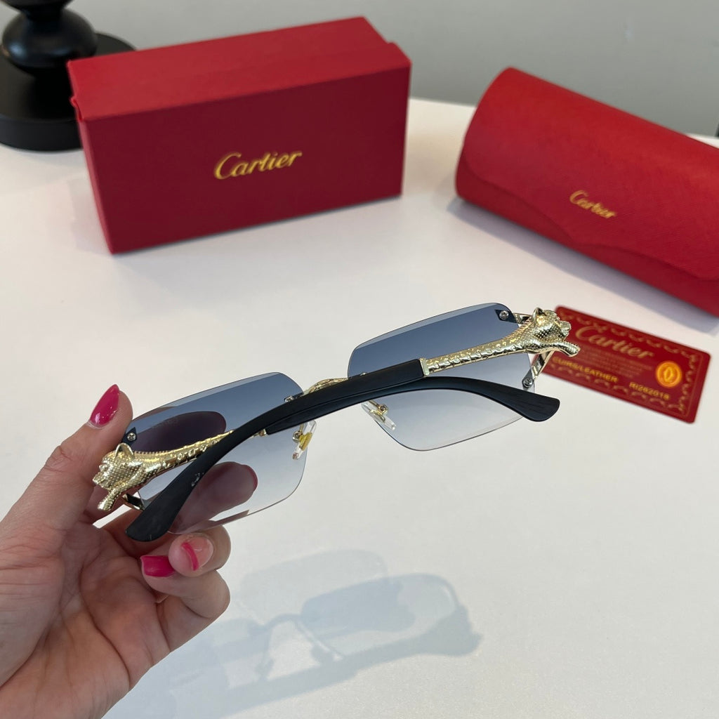 Cartier Lightweight Metal Rimless Silver Lens Sunglasses for Men & Wo - 415906 - detail image 8