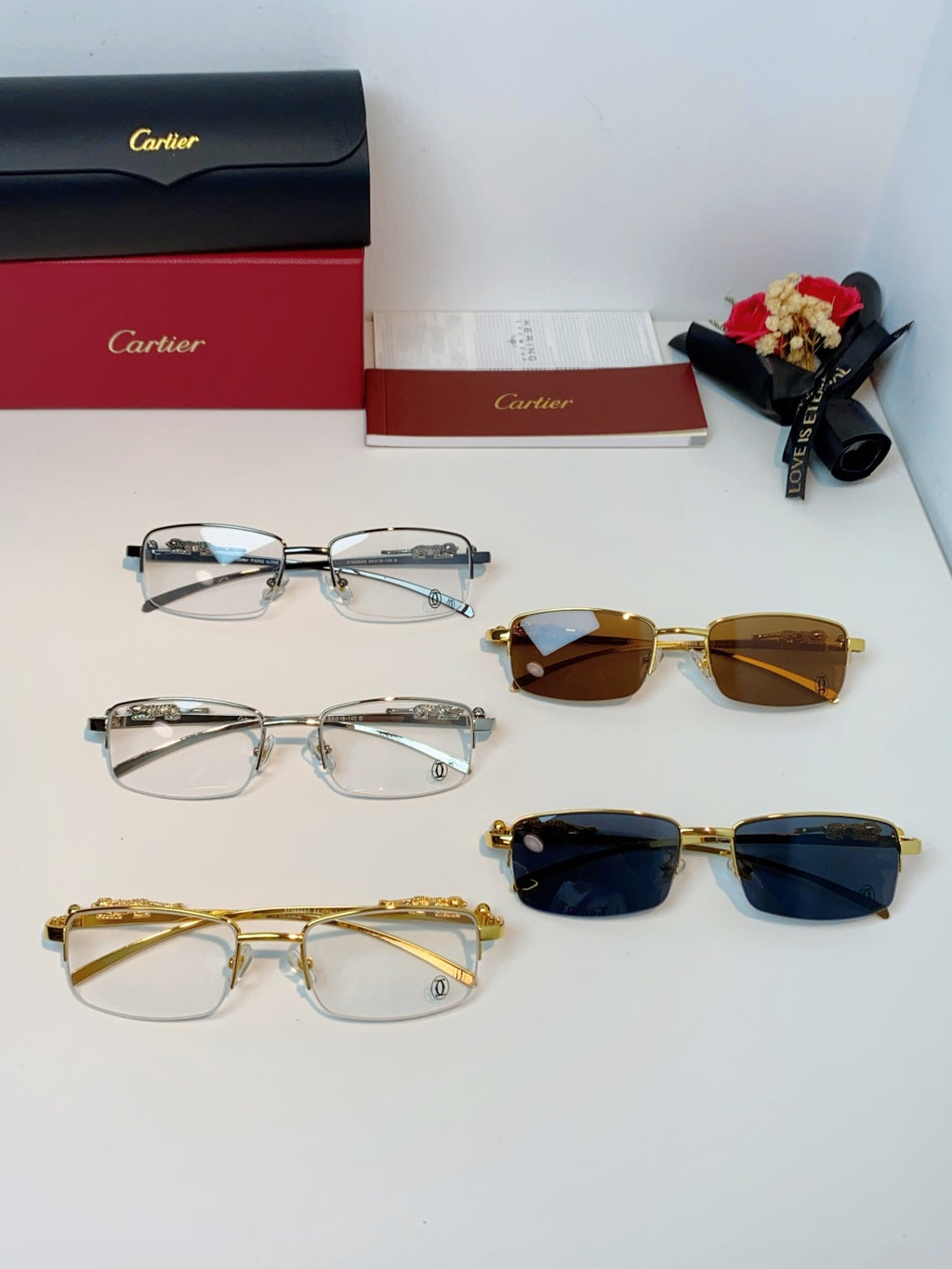 Cartier Square Black Lens Sunglasses for Men & Women - 358531 - detail image 12