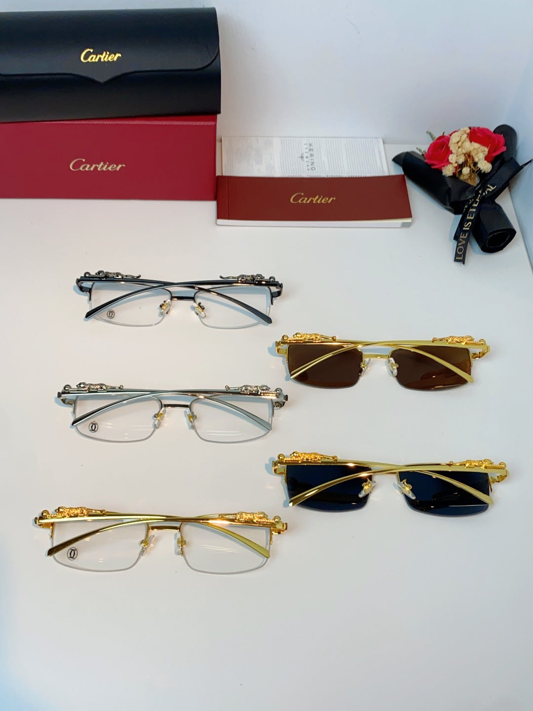 Cartier Square Orange Lens Sunglasses for Men & Women - 358529 - detail image 11