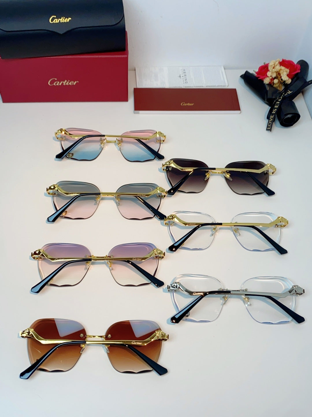 Cartier Photochromic Rimless Brown Lens Sunglasses for Men & Women - detail image 11