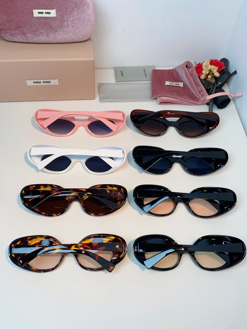 Miu Miu Metal Cat-Eye Black Lens Sunglasses for Women - 399262 - detail image 11