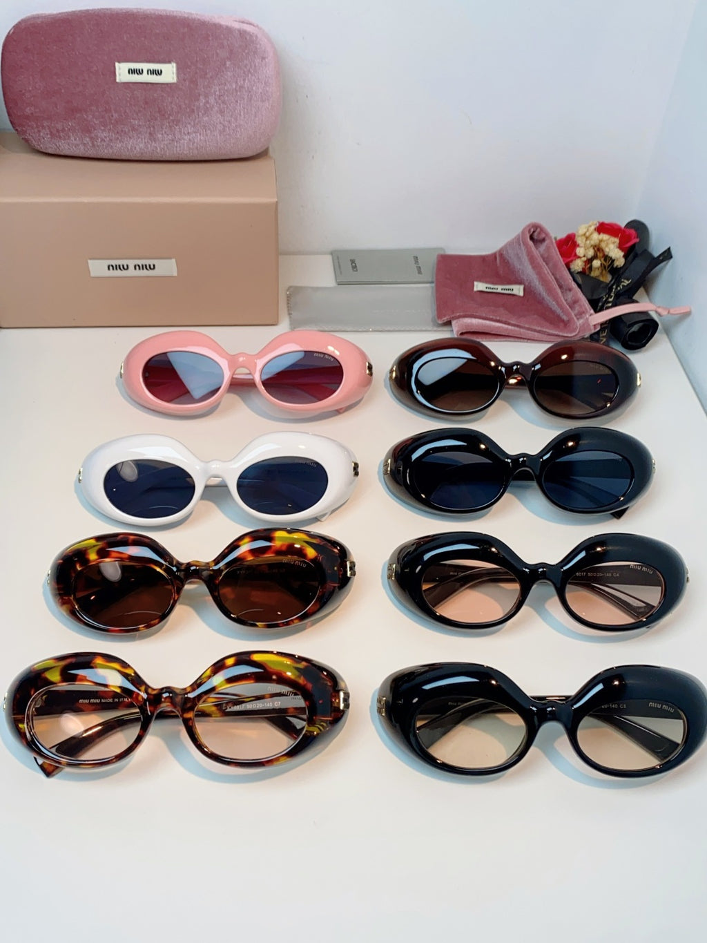 Miu Miu Metal Cat-Eye Black Lens Sunglasses for Women - 399262 - detail image 12