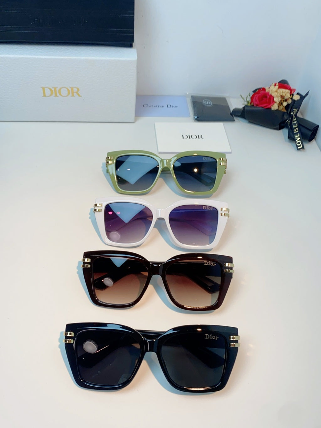 Dior Metal Square Purple Lens Sunglasses for Men & Women - detail image 12