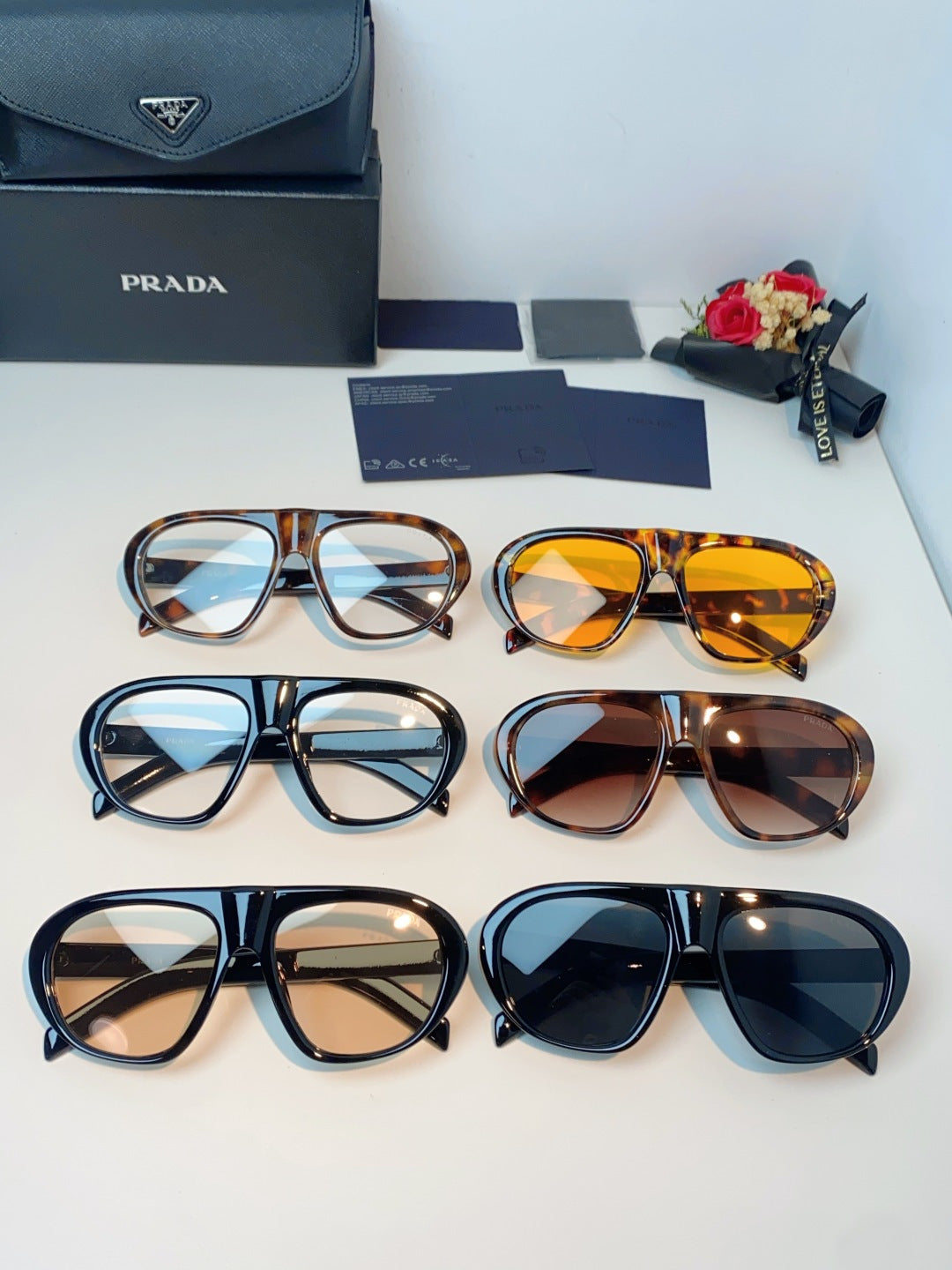 Prada Aviator Gold Lens Sunglasses for Men & Women - detail image 12