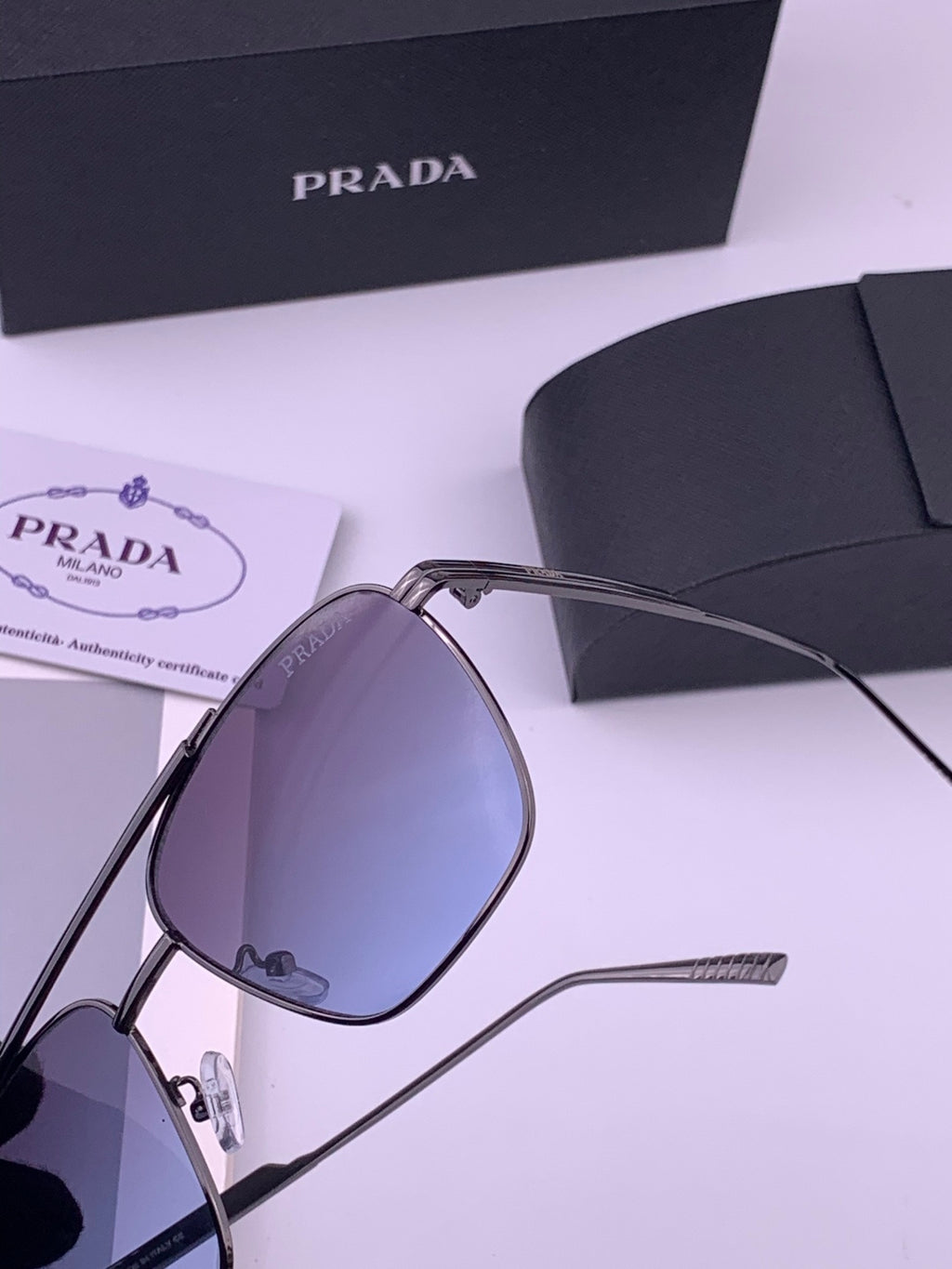 Prada Fashion Blue Lens Sunglasses for Men - 415703 - detail image 5