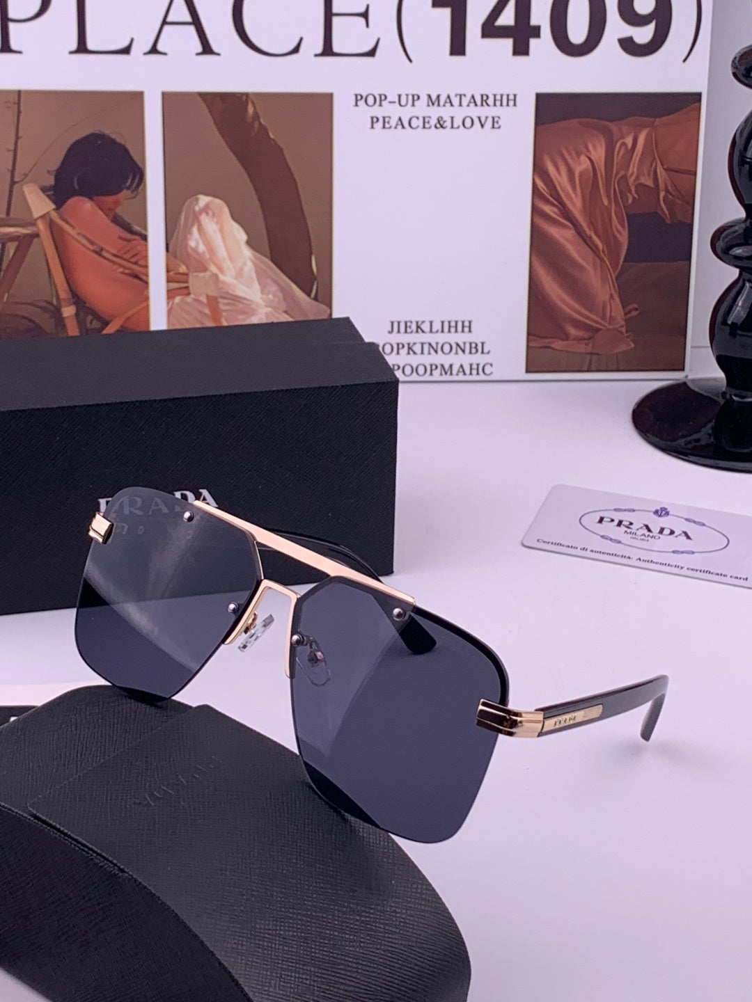 Prada Fashion Blue Lens Sunglasses for Men - 415693
