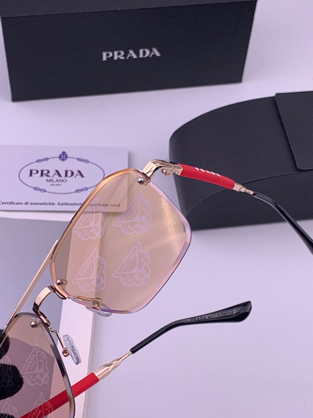Prada Fashion Red Lens Sunglasses for Men - 415697 - detail image 2