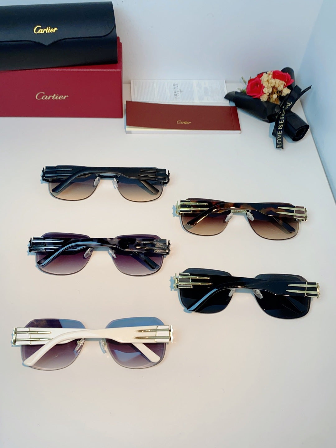 Cartier Polarized Metal Rimless Gray Lens Sunglasses for Men & Women - detail image 11