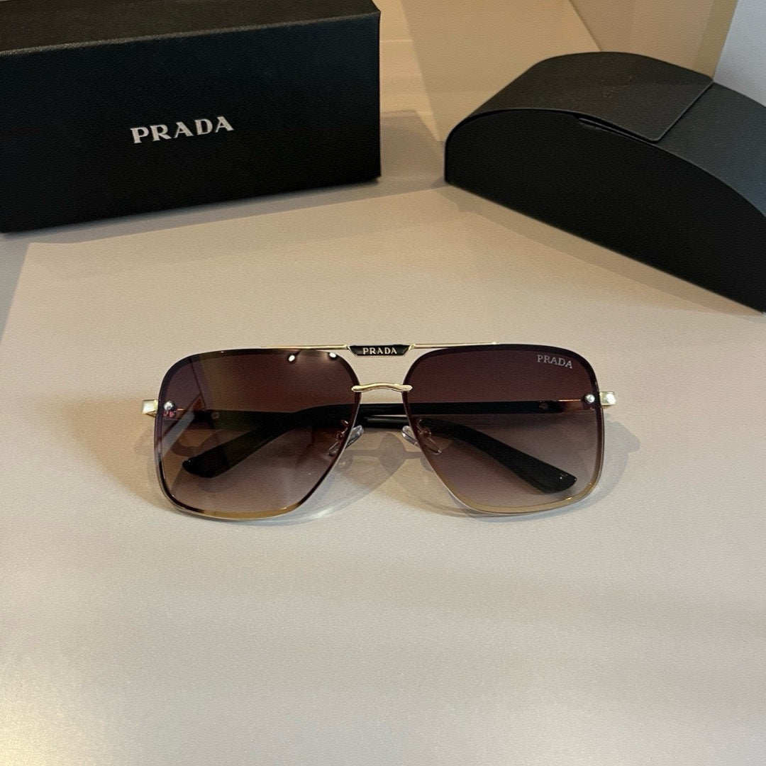 Prada Polarized Fashion Gold Lens Sunglasses for Men - 432050 - detail image 4