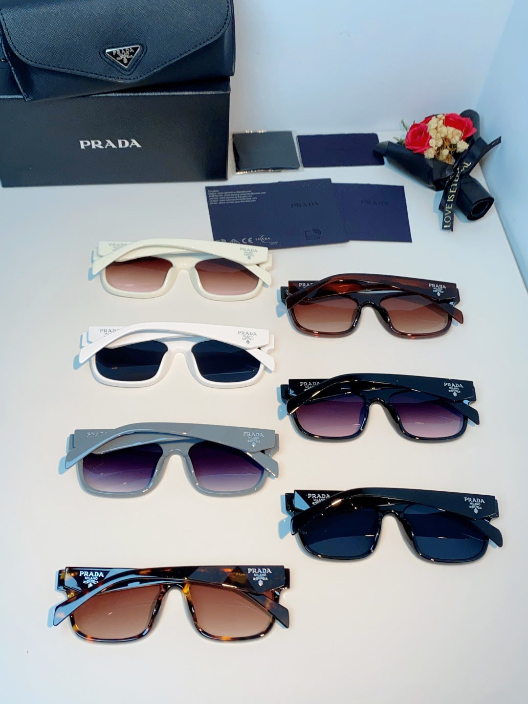 Prada Polarized Square Gray Lens Sunglasses for Men & Women - detail image 11