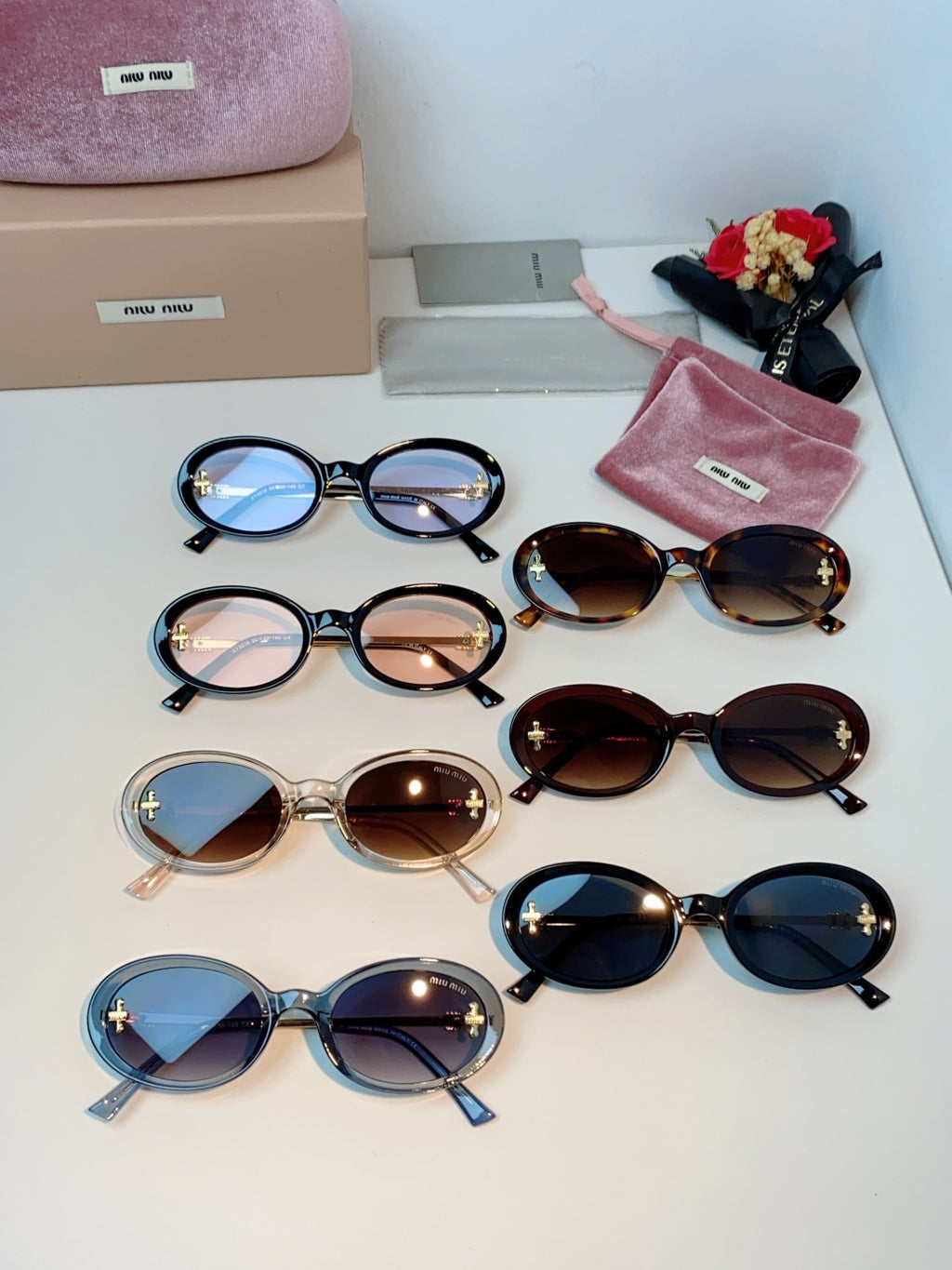 Miu Miu Metal Round Silver Lens Sunglasses for Men & Women - detail image 12