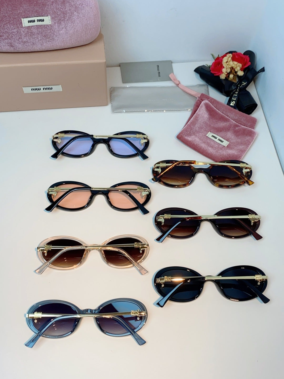 Miu Miu Metal Round Silver Lens Sunglasses for Men & Women - detail image 11