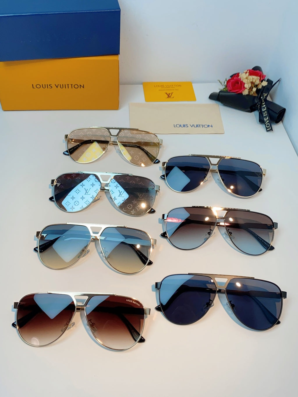Louis Vuitton Metal Aviator Silver Lens Sunglasses for Men - 486209 - detail image 12