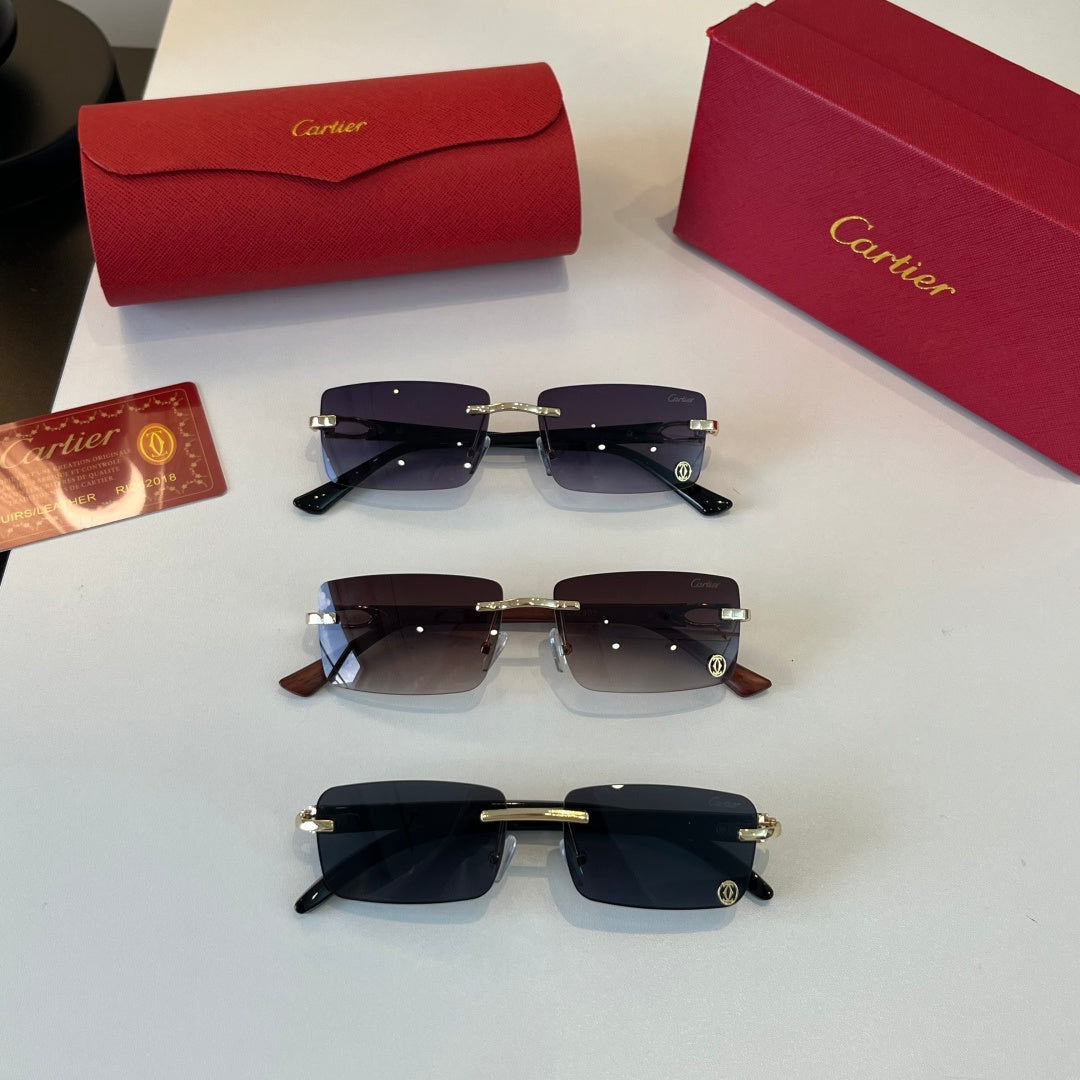 Cartier Lightweight Metal Rimless Silver Lens Sunglasses for Men & Wo - 449458 - detail image 10
