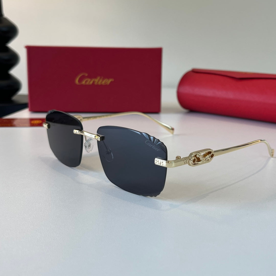 Cartier Lightweight Metal Rimless Silver Lens Sunglasses for Men & Wo - 432309 - detail image 3