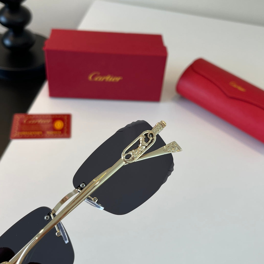 Cartier Lightweight Metal Rimless Silver Lens Sunglasses for Men & Wo - 432309 - detail image 7