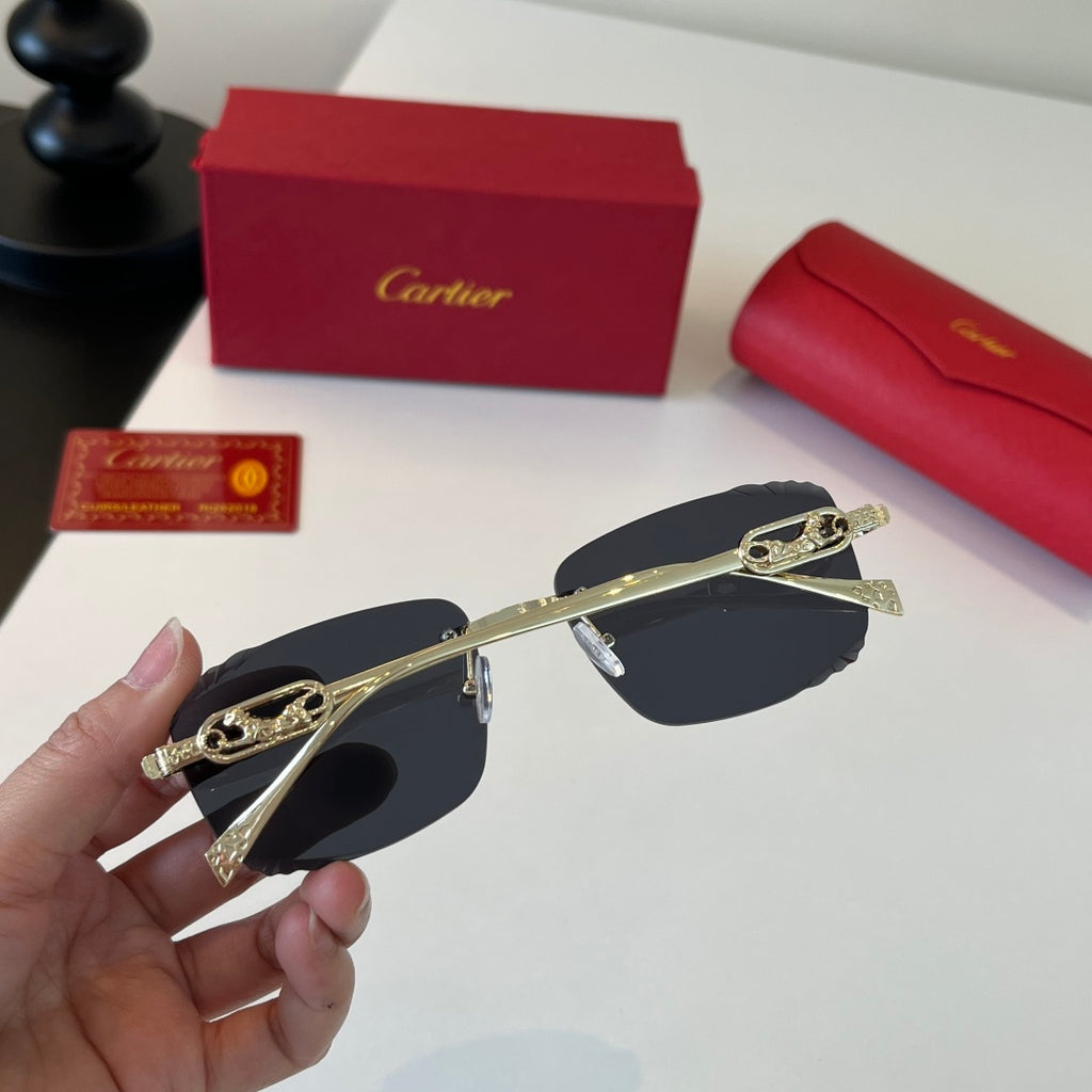 Cartier Lightweight Metal Rimless Silver Lens Sunglasses for Men & Wo - 432309 - detail image 8
