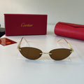 Cartier Lightweight Metal Rimless Brown Lens Sunglasses for Men & Wom - 399015
