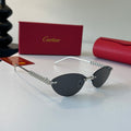 Cartier Lightweight Metal Rimless Silver Lens Sunglasses for Men & Wo - 399016