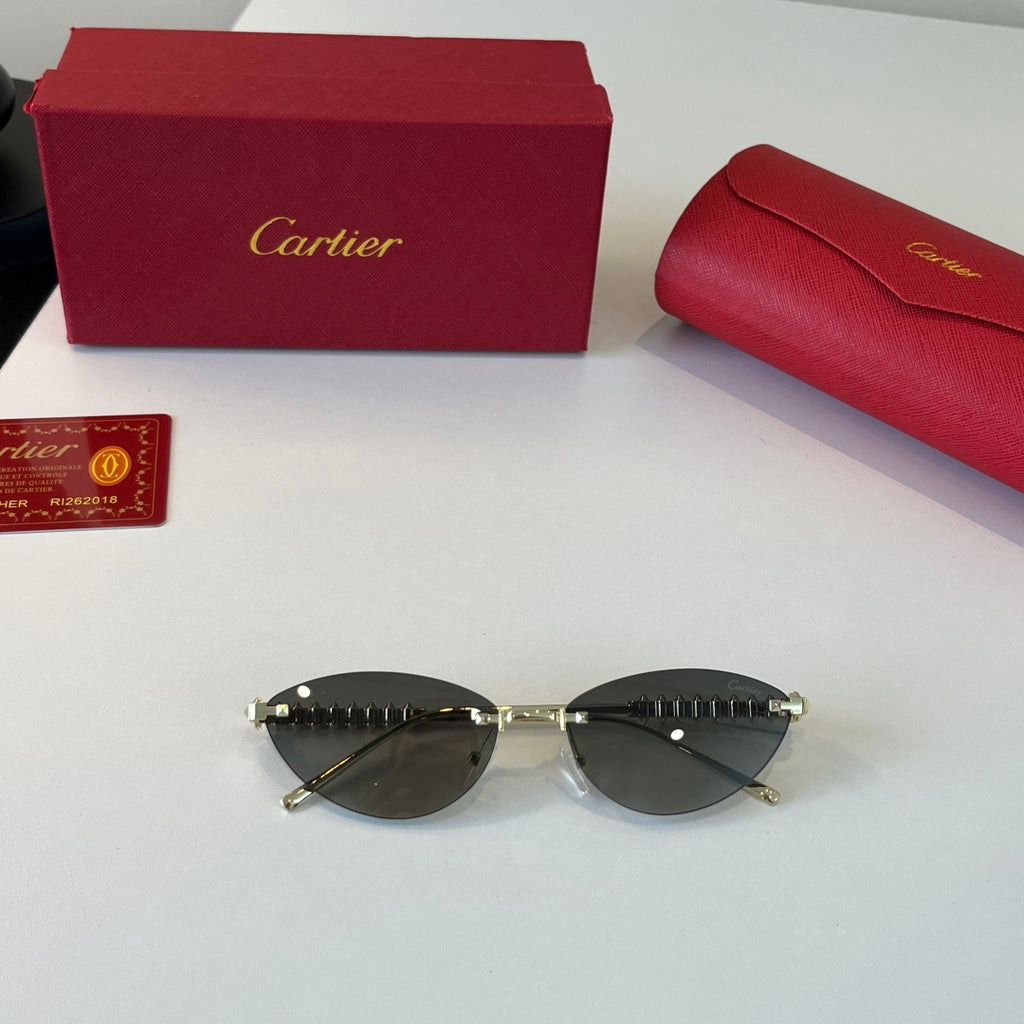 Cartier Lightweight Metal Rimless Silver Lens Sunglasses for Men & Wo - 358473 - detail image 4
