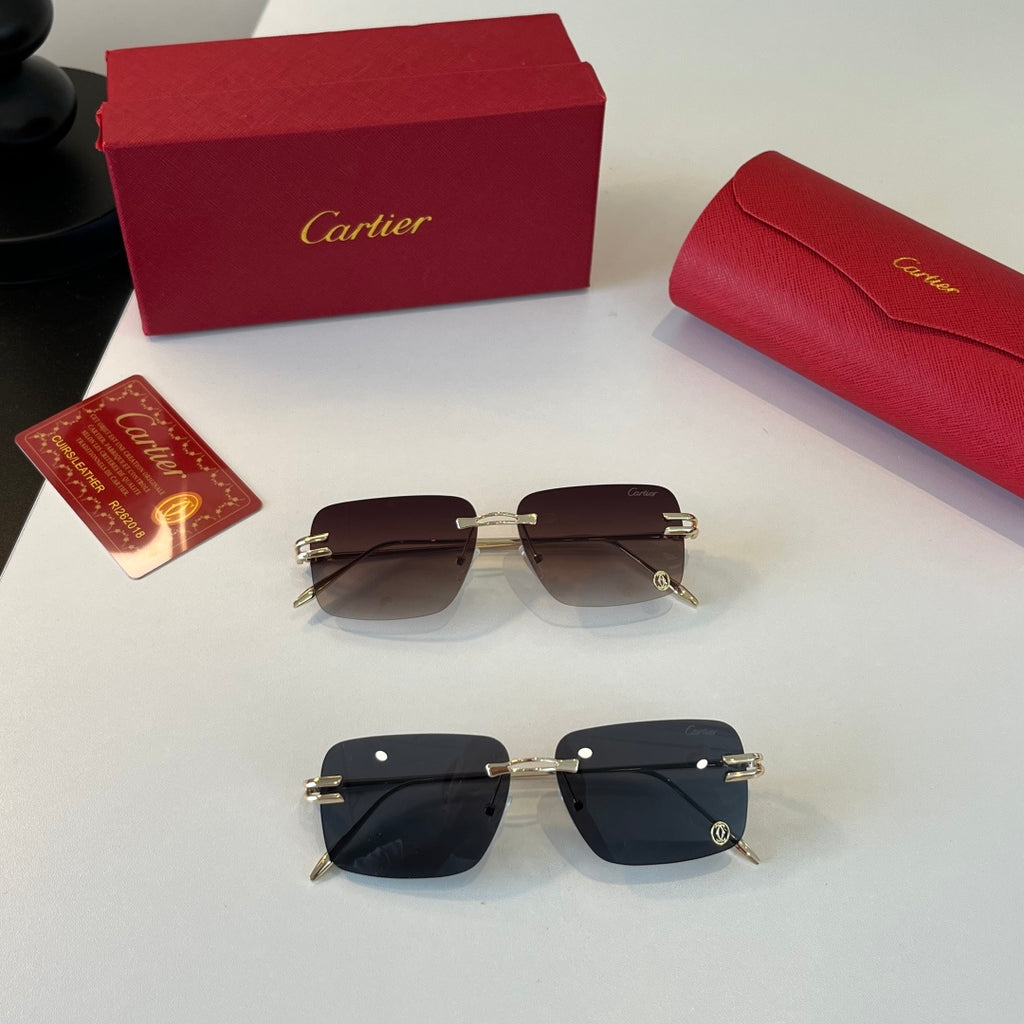 Cartier Lightweight Metal Rimless Silver Lens Sunglasses for Men & Wo - 432310 - detail image 11