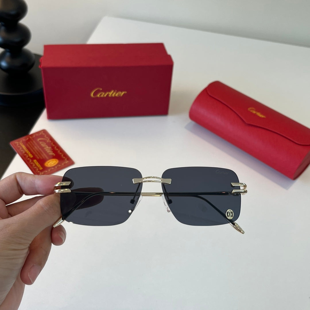 Cartier Lightweight Metal Rimless Silver Lens Sunglasses for Men & Wo - 399018 - detail image 4