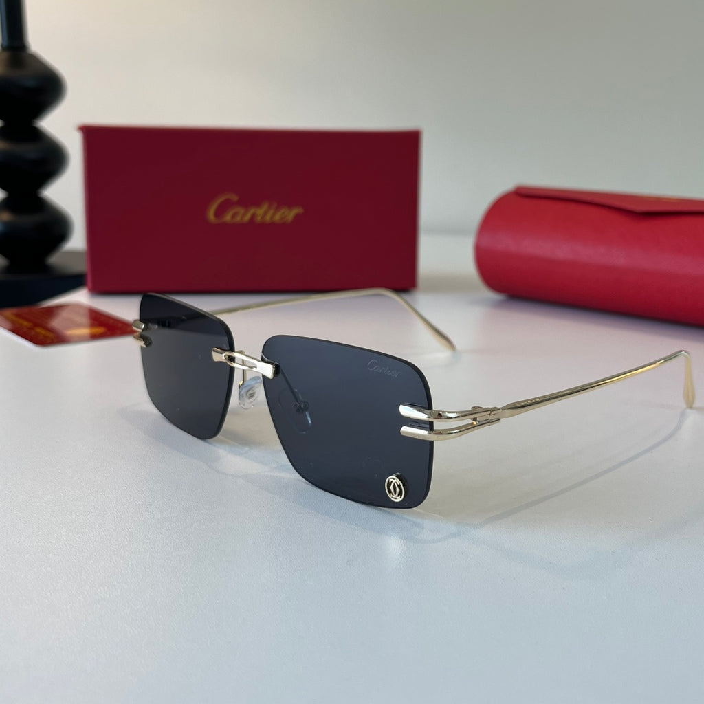 Cartier Lightweight Metal Rimless Silver Lens Sunglasses for Men & Wo - 465725 - detail image 3