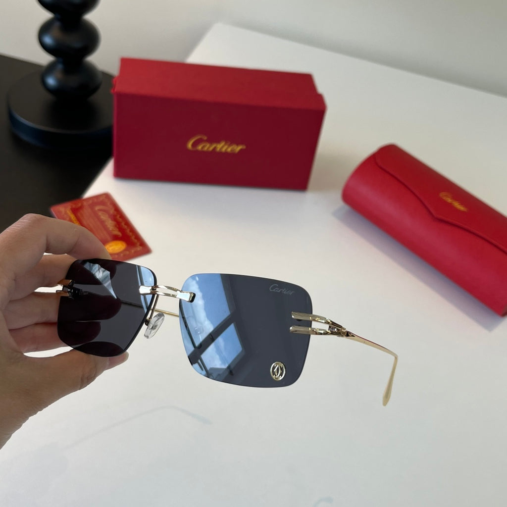 Cartier Lightweight Metal Rimless Silver Lens Sunglasses for Men & Wo - 432310 - detail image 8
