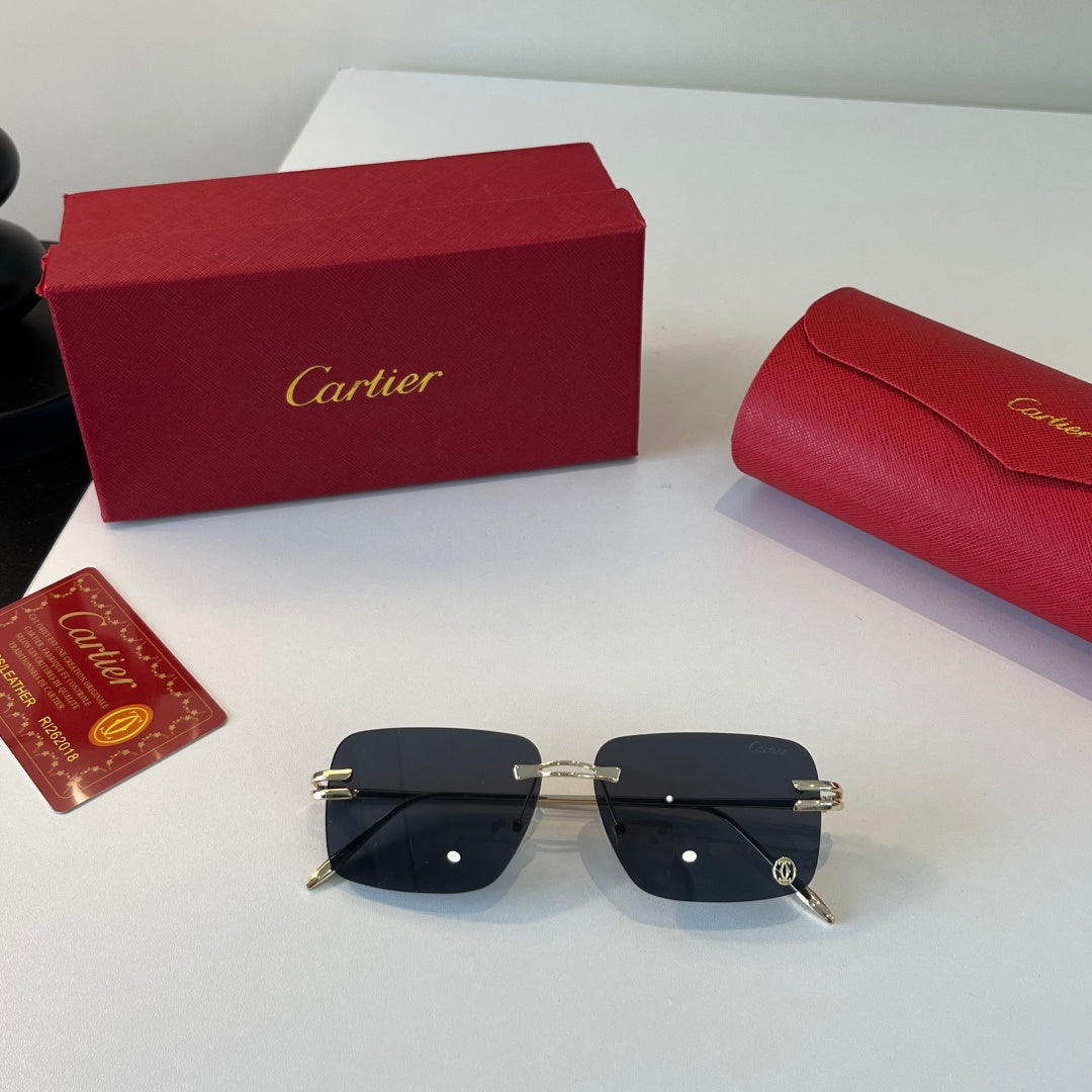 Cartier Lightweight Metal Rimless Silver Lens Sunglasses for Men & Wo - 399018 - detail image 10