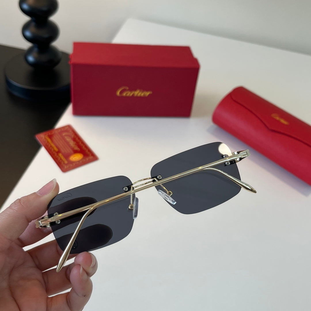 Cartier Lightweight Metal Rimless Silver Lens Sunglasses for Men & Wo - 465725 - detail image 7